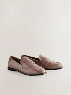 Next Forever Comfort® Round Toe Penny Loafers Mocha Brown Clearance