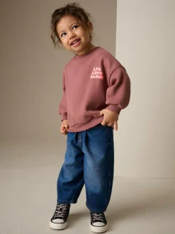 Next Crew Neck Sweatshirt (3mths-7yrs) Mocha Brown Let Love Bloom Outlet