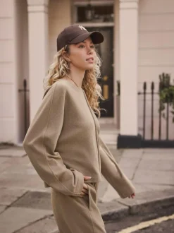 Next Mocha Brown Soft Brushed Finish Slouch Neck Longsleeve Sweatshirt Hot