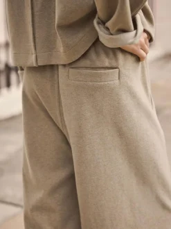 Next Mocha Brown Soft Brushed Finish Barrel Leg Trousers