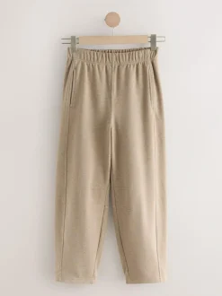 Next Mocha Brown Soft Brushed Finish Barrel Leg Trousers