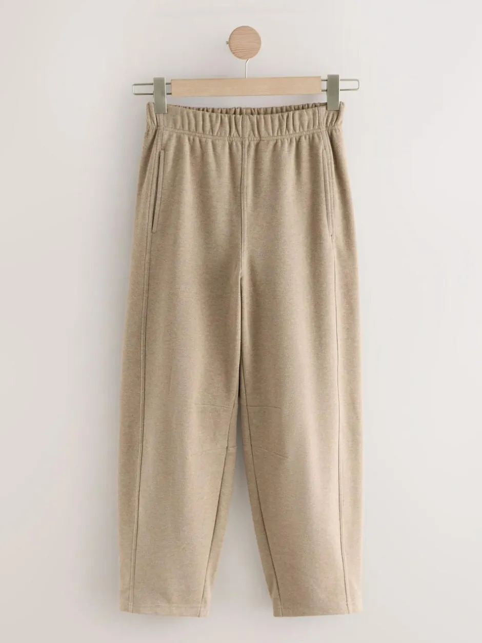 Next Mocha Brown Soft Brushed Finish Barrel Leg Trousers