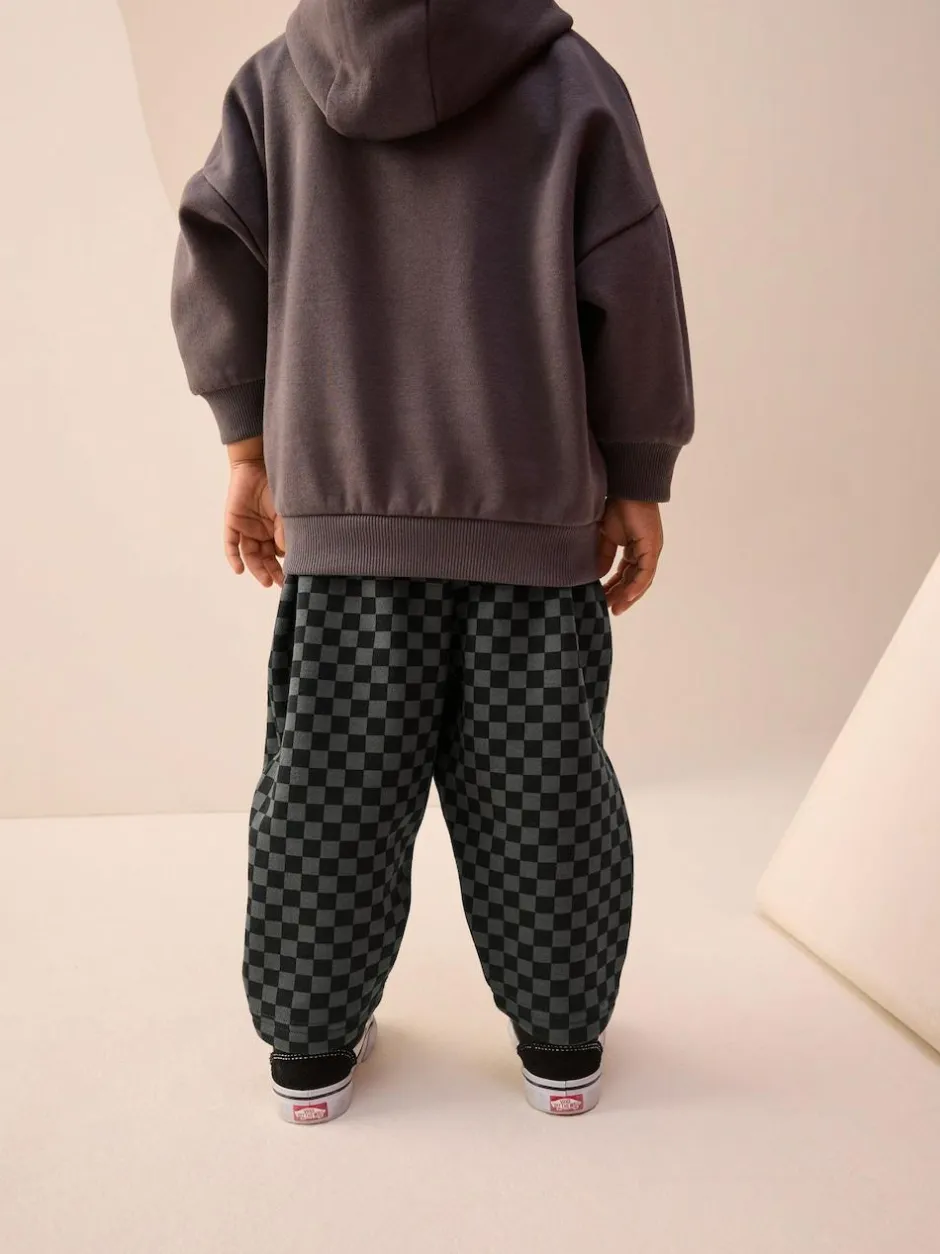 Next Mono Checkerboard Single Wide Leg Jersey Joggers (3mths-7yrs) Outlet