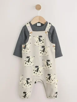 Next Jersey Dungarees And Bodysuit Baby Set (0mths-2yrs) Mono Dog