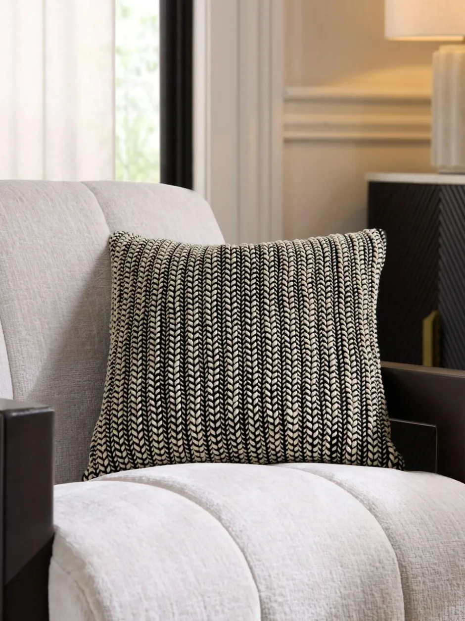 Next 43 x 43cm Two Tone Plait Textured Cushion Monochrome Discount