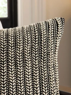 Next 43 x 43cm Two Tone Plait Textured Cushion Monochrome Discount