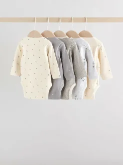 Next Baby Long Sleeve Bodysuits 5 Pack Monochrome Outlet