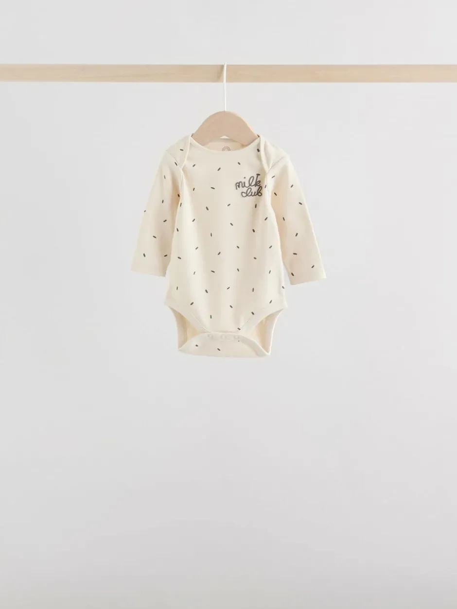 Next Baby Long Sleeve Bodysuits 5 Pack Monochrome Outlet