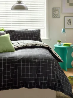 Next Monochrome Cotton Printed Bedding Duvet Cover and Pillowcase Set Best