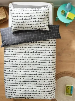 Next Monochrome Cotton Printed Bedding Duvet Cover and Pillowcase Set Best