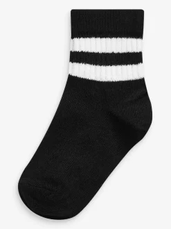 Next Monochrome Cushioned Footbed Cotton Rich Ribbed Tipped Socks 5 Pack Best