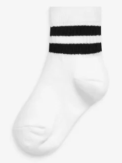 Next Monochrome Cushioned Footbed Cotton Rich Ribbed Tipped Socks 5 Pack Best
