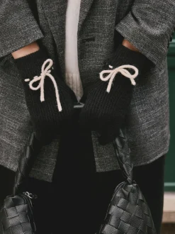 Next 3D Bows Knitted Gloves 1 Pack Monochrome Best