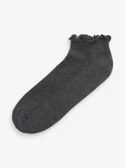 Next Monochrome Frill Top Cushion Sole Trainer Socks 4 Pack Sale