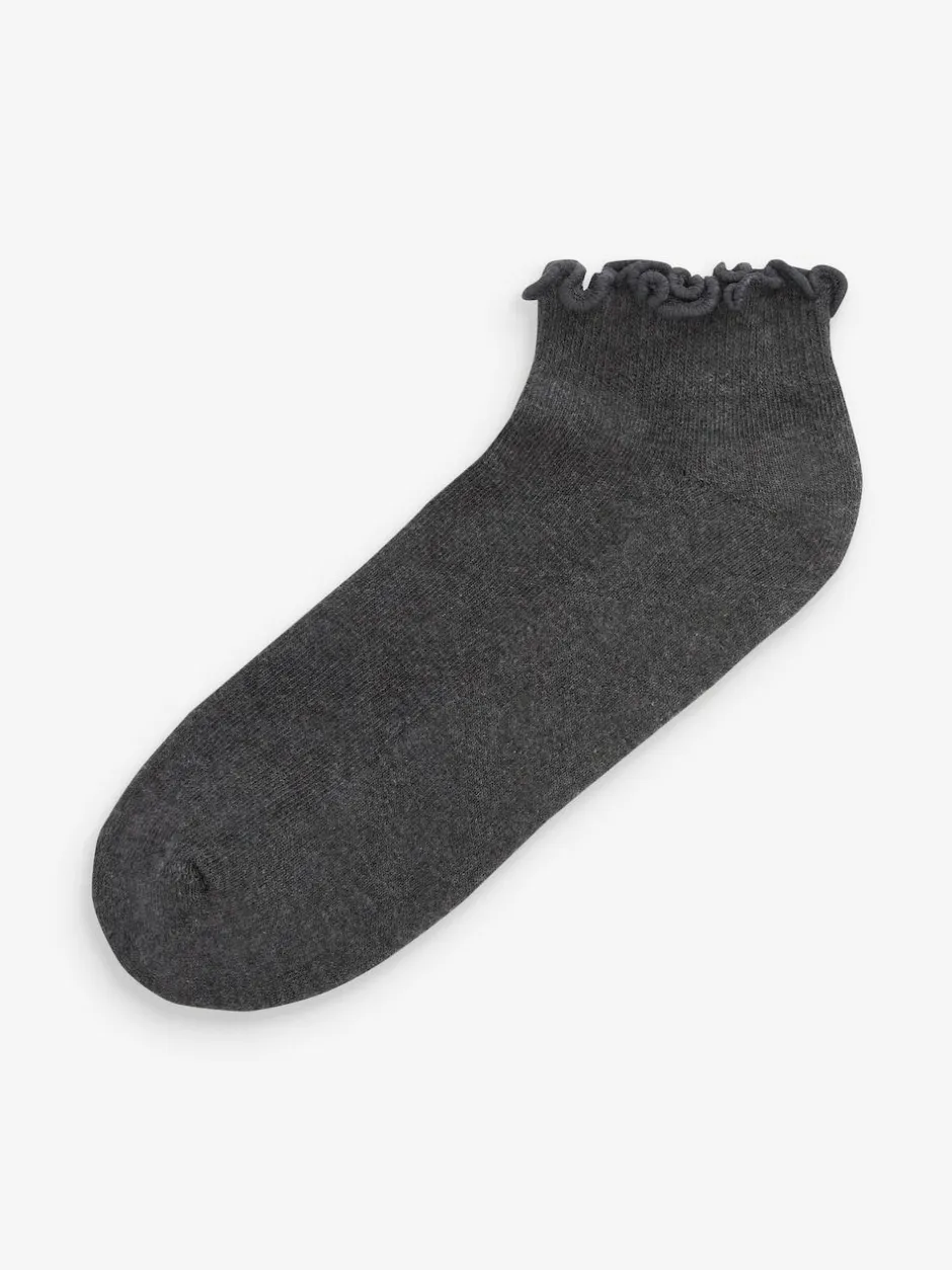 Next Monochrome Frill Top Cushion Sole Trainer Socks 4 Pack Sale