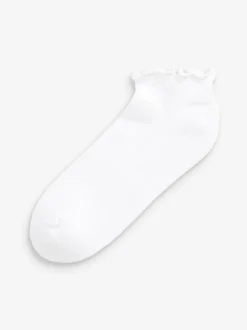 Next Monochrome Frill Top Cushion Sole Trainer Socks 4 Pack Sale