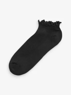 Next Monochrome Frill Top Cushion Sole Trainer Socks 4 Pack Sale