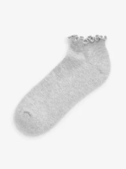 Next Monochrome Frill Top Cushion Sole Trainer Socks 4 Pack Sale
