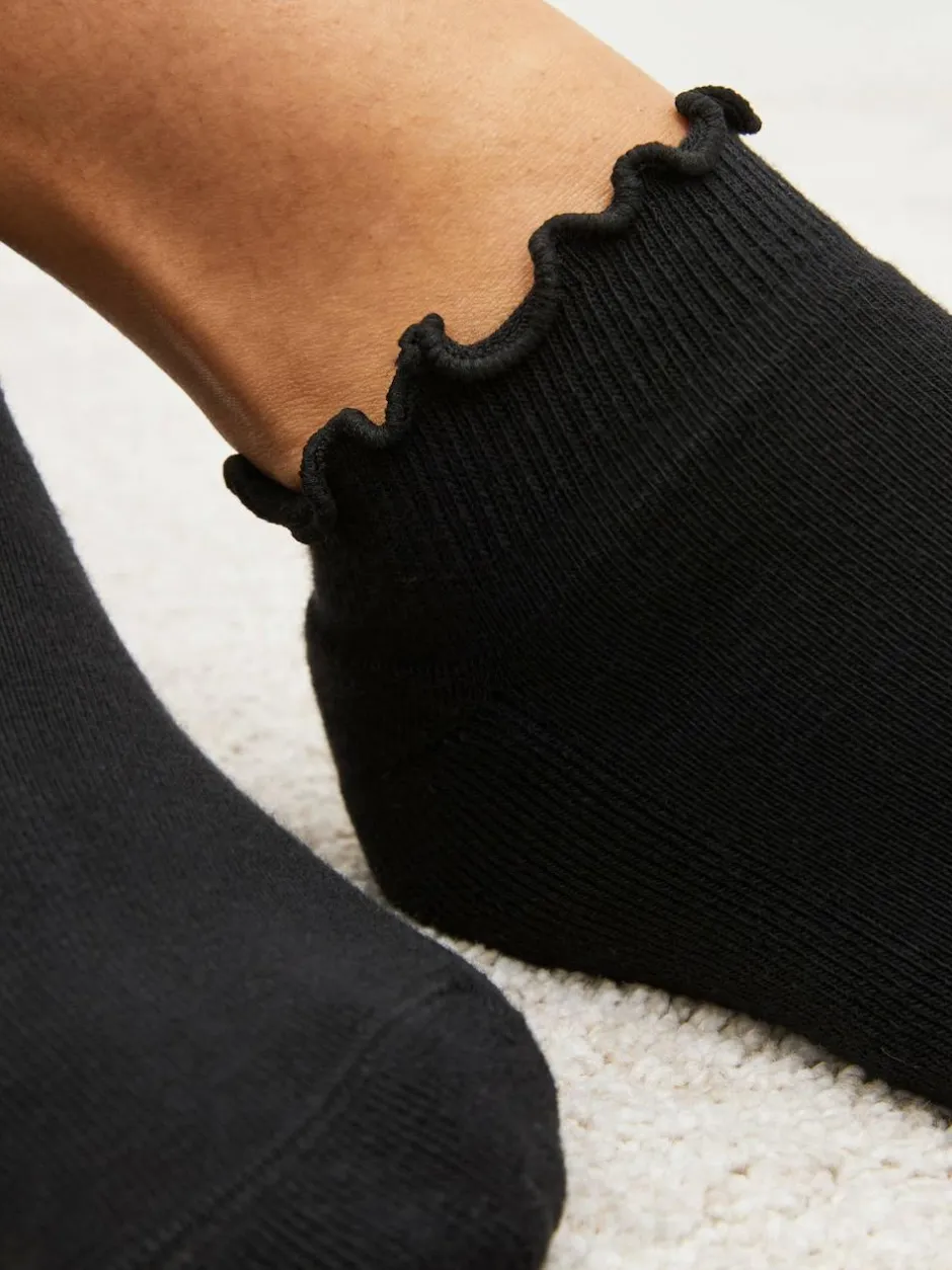 Next Monochrome Frill Top Cushion Sole Trainer Socks 4 Pack Sale