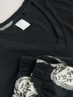 Next Short Sleeve Pyjamas Monochrome Heart Hot