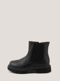 Monsoon Black Brogue Chelsea Boots Outlet