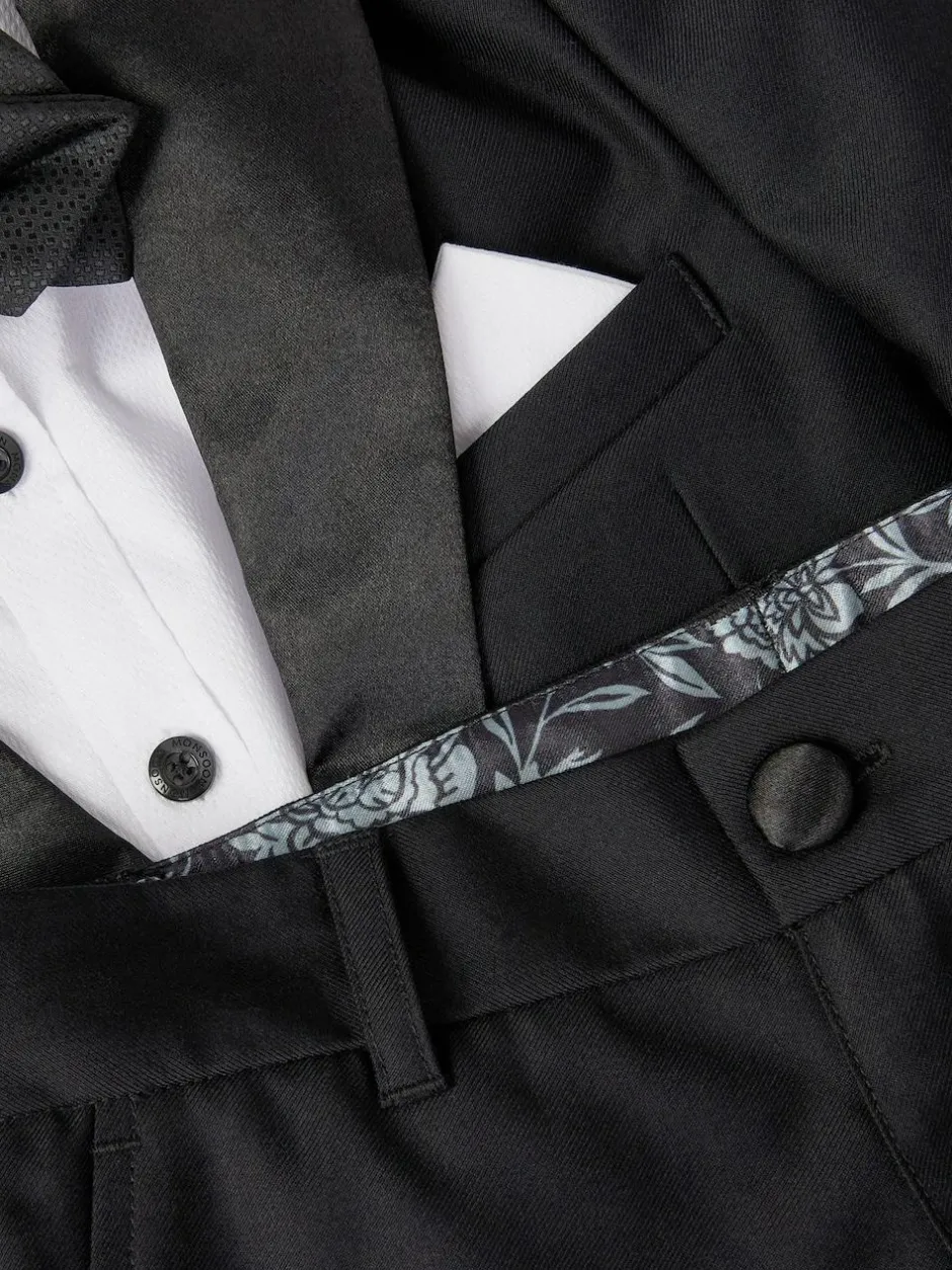 Monsoon Black Luca Tuxedo with Bow Tie 4-Piece New