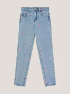 Monsoon Blue Butterfly Embroidered Straight Leg Jeans Clearance