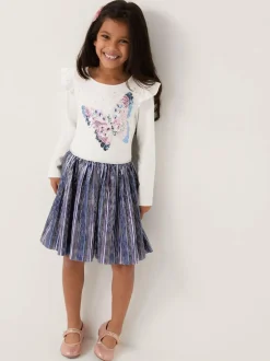 Monsoon Blue Butterfly Sequin Disco Dress Hot