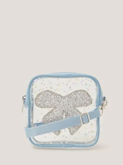 Monsoon Blue Clear Bow Confetti Cross-Body Bag Clearance