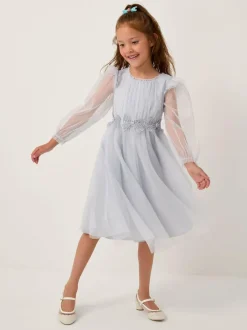 Monsoon Blue Dahlia Bow Embellished Tulle Party Dress Discount