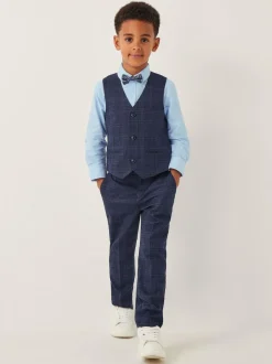 Monsoon Blue Four-Piece Oliver Check Suit Outlet