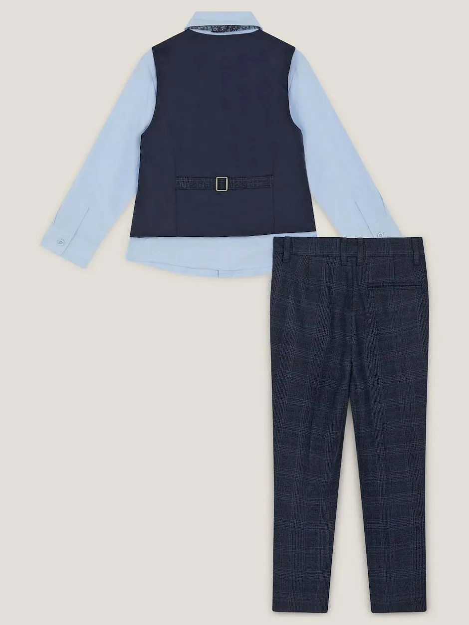 Monsoon Blue Four-Piece Oliver Check Suit Outlet