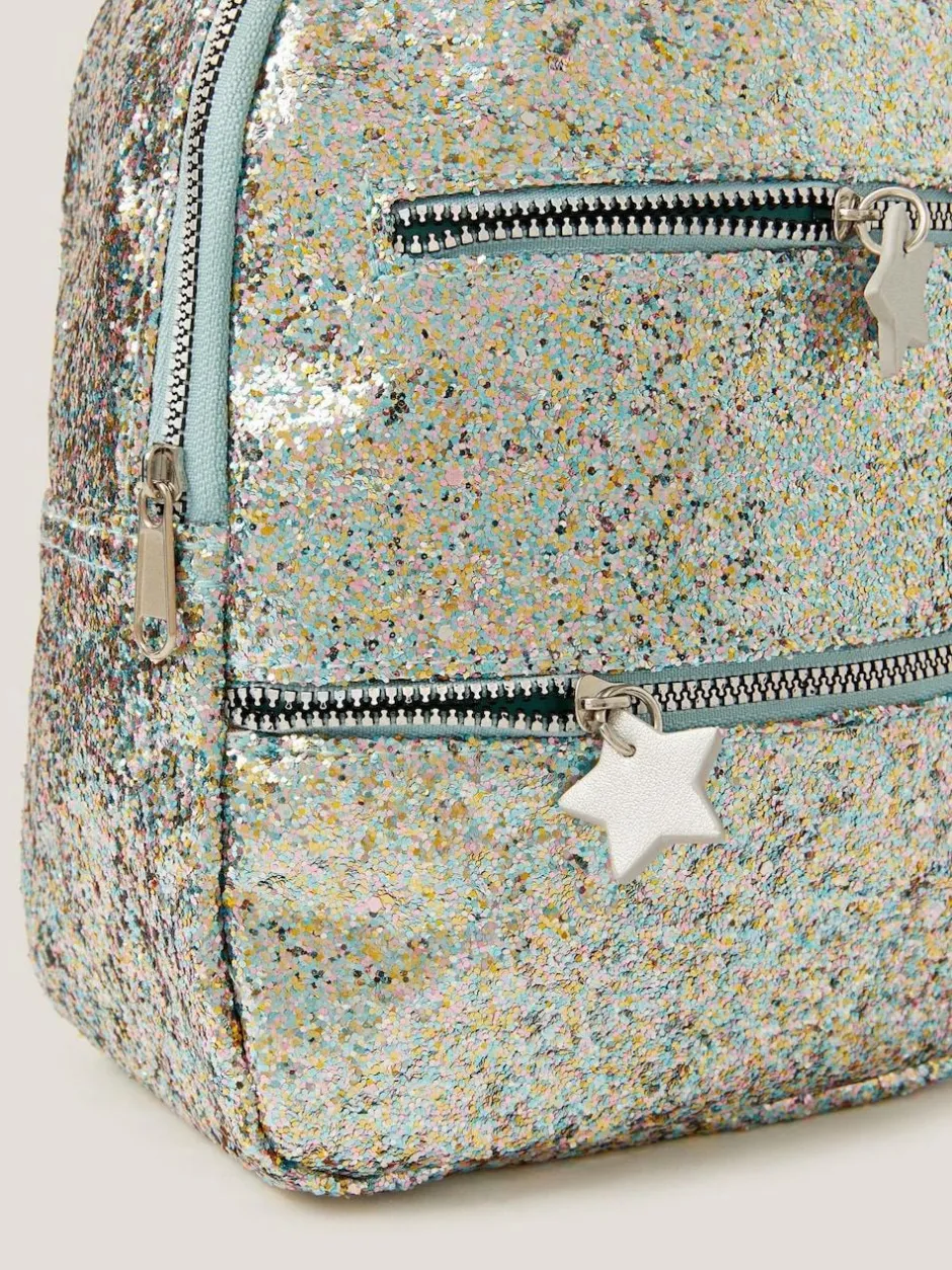 Monsoon Blue Glitter Charm Backpack Best