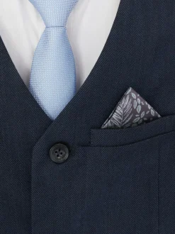 Monsoon Blue Harry 4-Piece Herringbone Suit with Tie Clearance