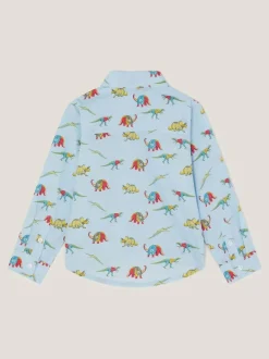 Monsoon Blue Varsity Dinosaur Print Shirt New