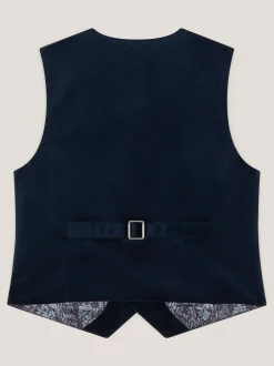 Monsoon Blue Velvet Waistcoat Hot