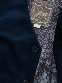 Monsoon Blue Velvet Waistcoat Hot