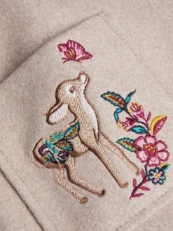 Monsoon Brown Baby Embroidered Pocket Coat Clearance
