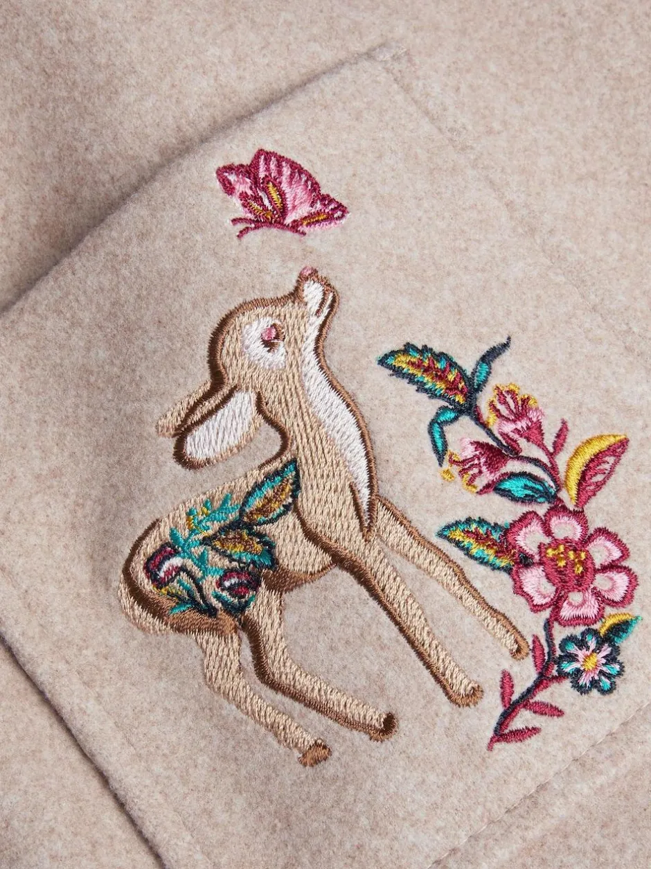 Monsoon Brown Baby Embroidered Pocket Coat Clearance