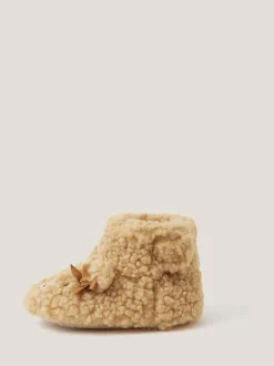 Monsoon Brown Baby Teddy Bear Slipper Boots New