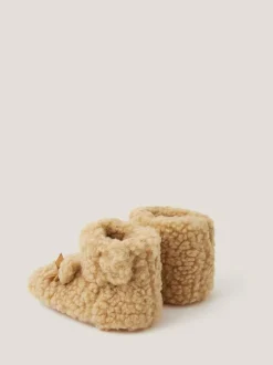 Monsoon Brown Baby Teddy Bear Slipper Boots New