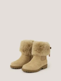 Monsoon Fur Chelsea Boots Brown