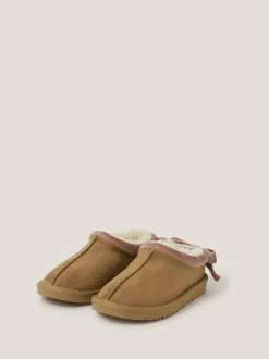 Monsoon Brown Velvet Bow Low Clogs Hot