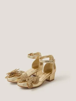 Monsoon Gold Butterfly Metallic Heels Outlet
