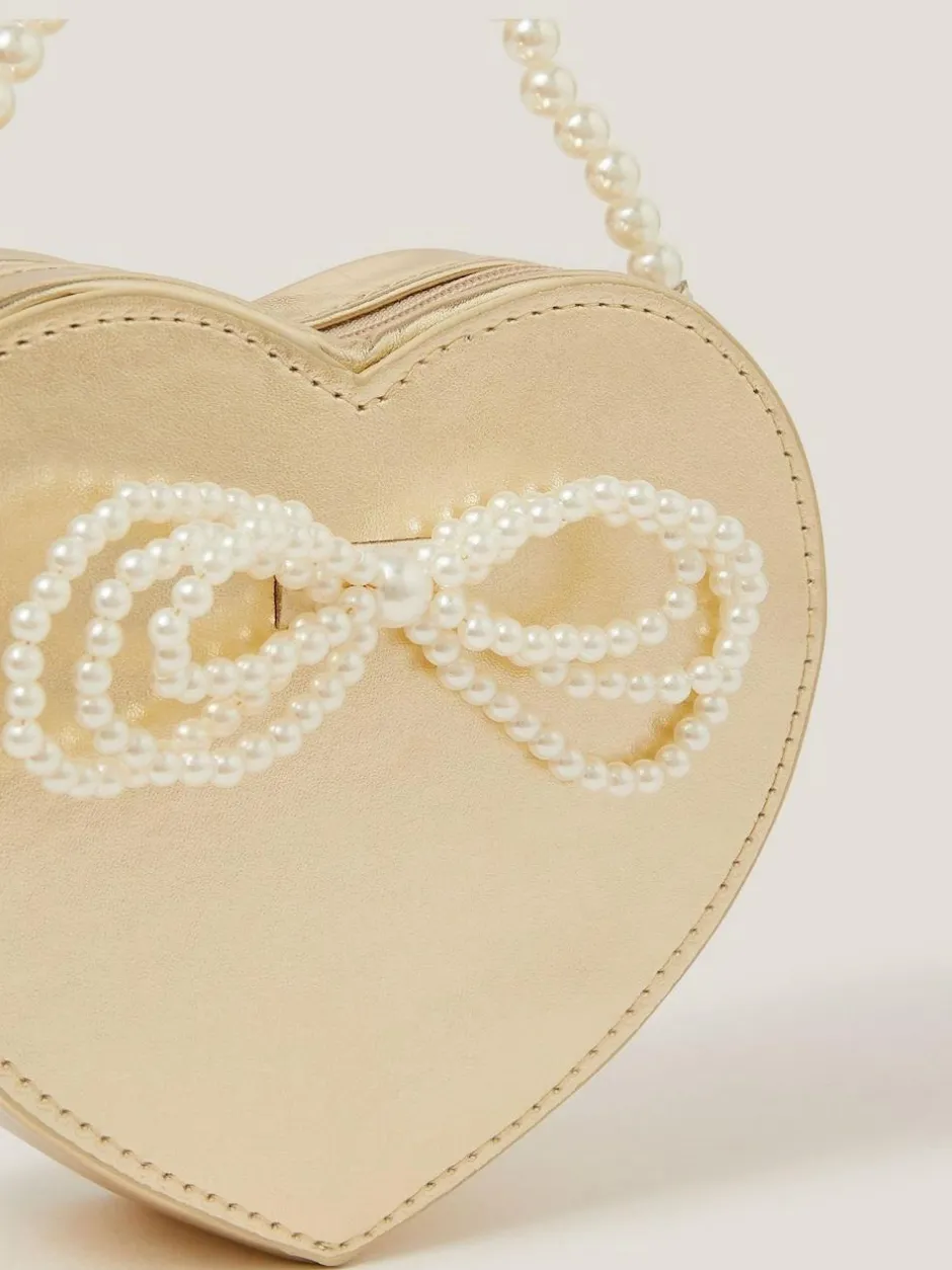 Monsoon Gold Pearl Heart Bag Outlet