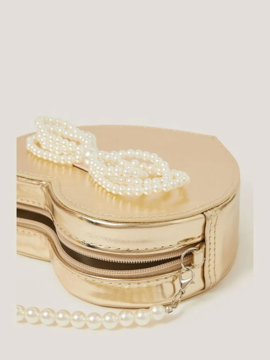 Monsoon Gold Pearl Heart Bag Outlet