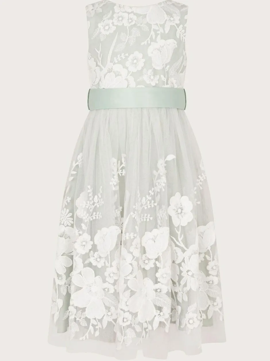 Monsoon Green Alicia Embroidered Lace Maxi Dress Discount