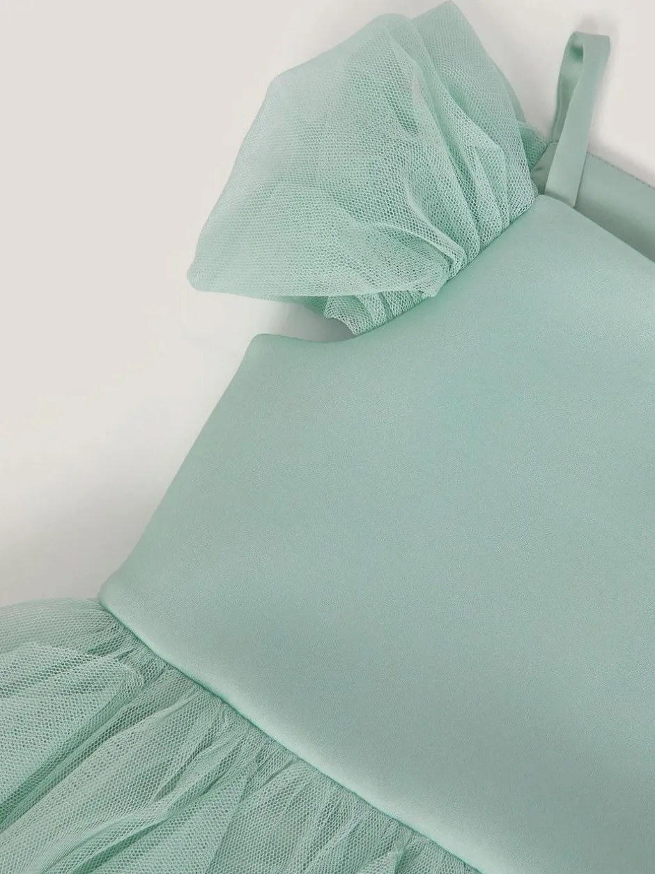 Monsoon Green Scarlet Off The Shoulder Tulle Dress Outlet
