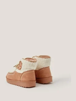Monsoon Natural Bow Borg Ankle Boots Clearance