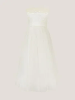 Monsoon Natural Cynthia Strapless Lace Maxi Dress